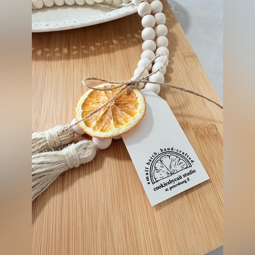 Handmade Wood Bead Garland | 58” Boho Farmhouse Tassel Decor | Gift Ready - Picture 15 of 16